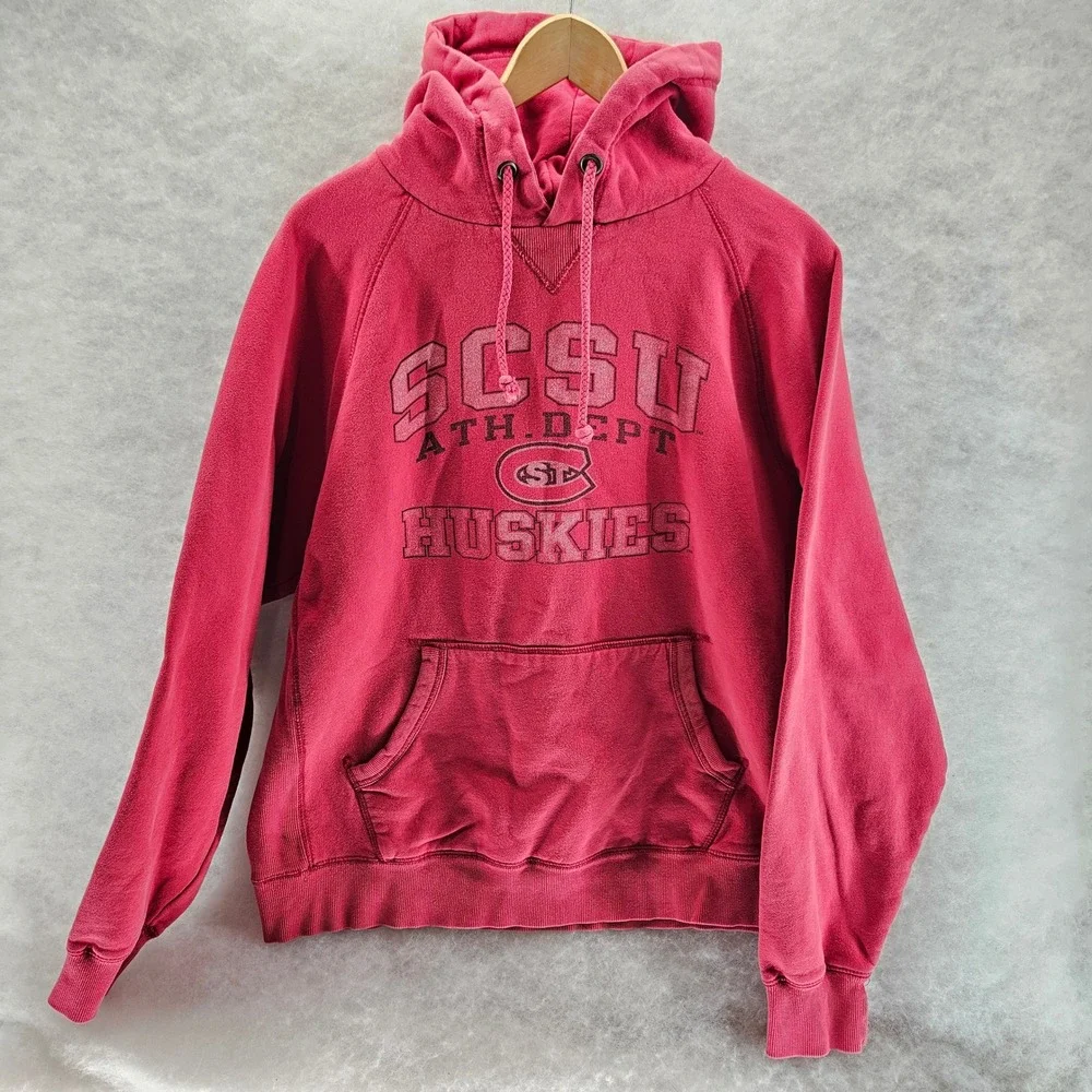 SCSU Huskies Athletics Department Pullover Hoodie‎ Sweatshirt Red Size L